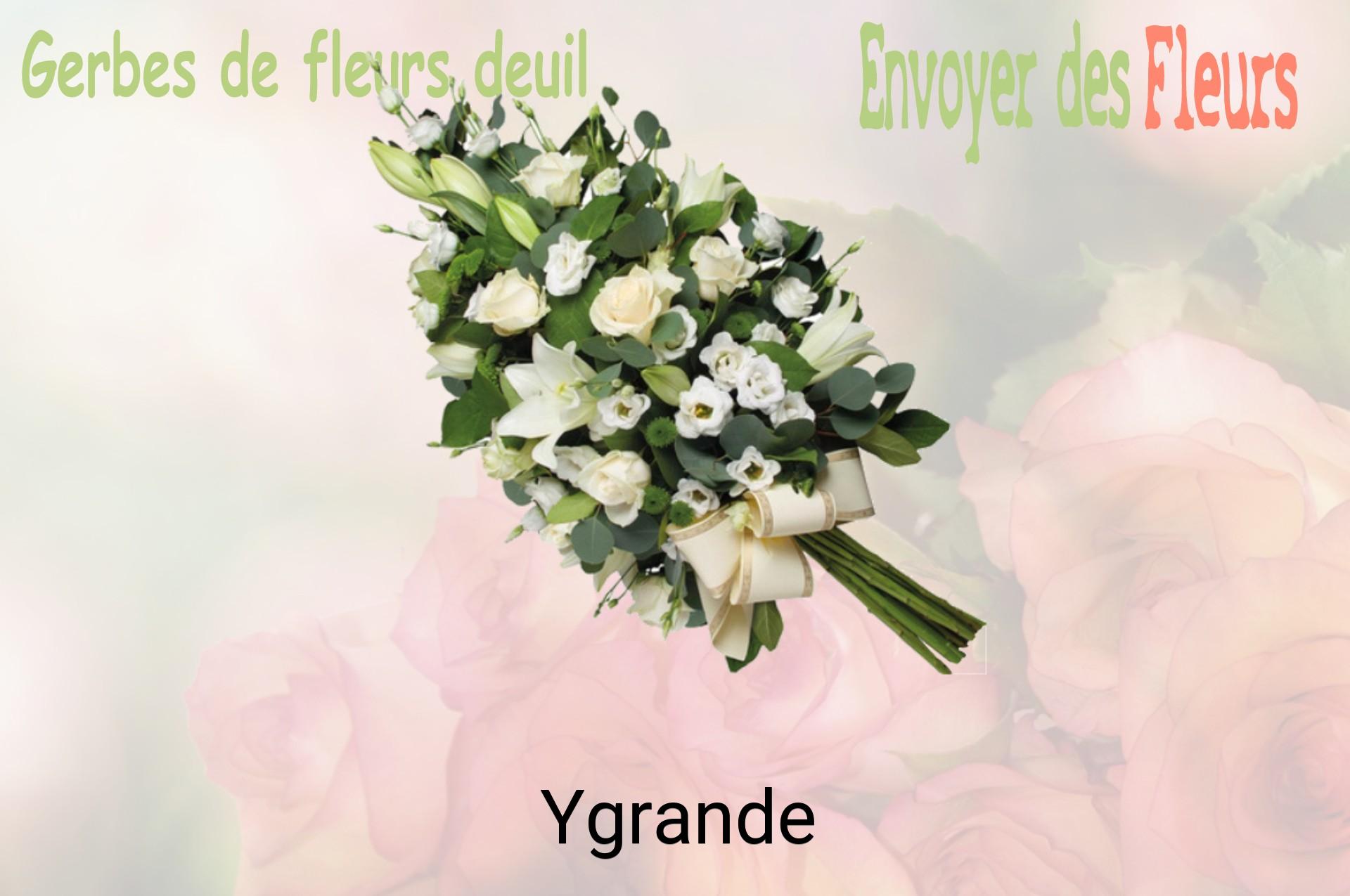 Gerbe de fleurs de deuil livrée à Ygrande
